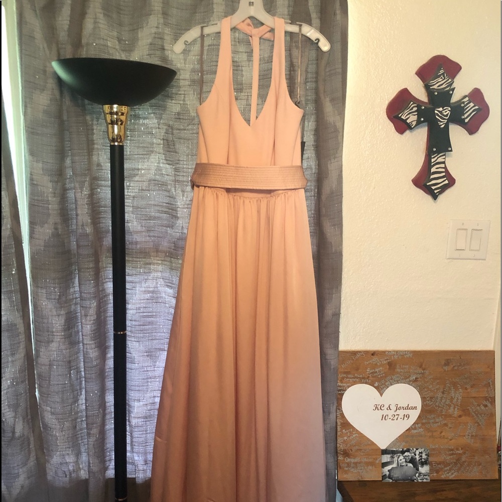 Plush pink Vera wang white bridesmaids/mob dress